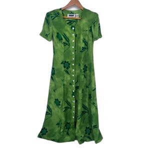 Prophecy by Sag Harbor Tropical Floral Print Maxi Dress Button Front Size 6‎